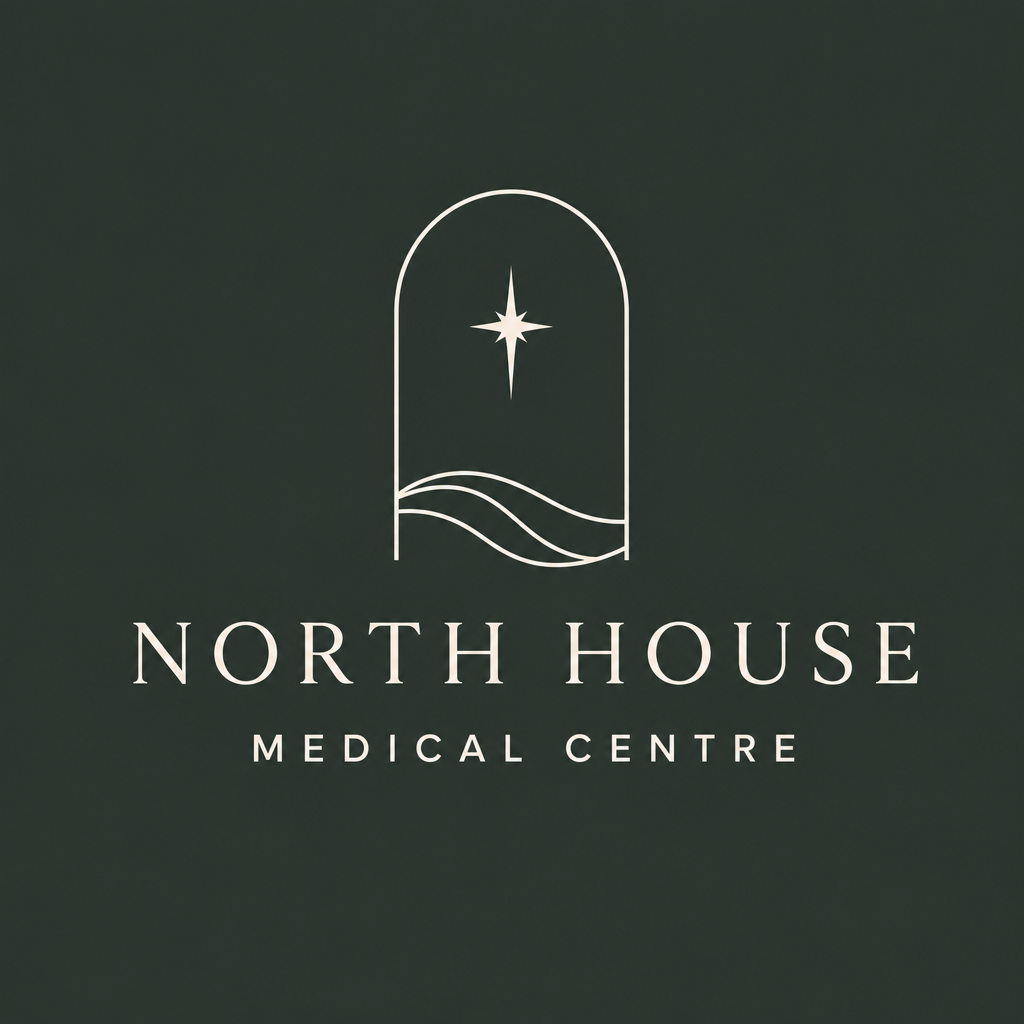 North House primary logo on botanical green