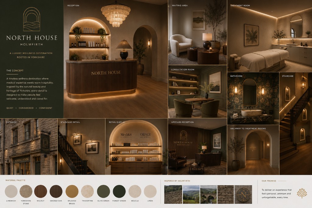 North House Holmfirth — full interior moodboard (darker)