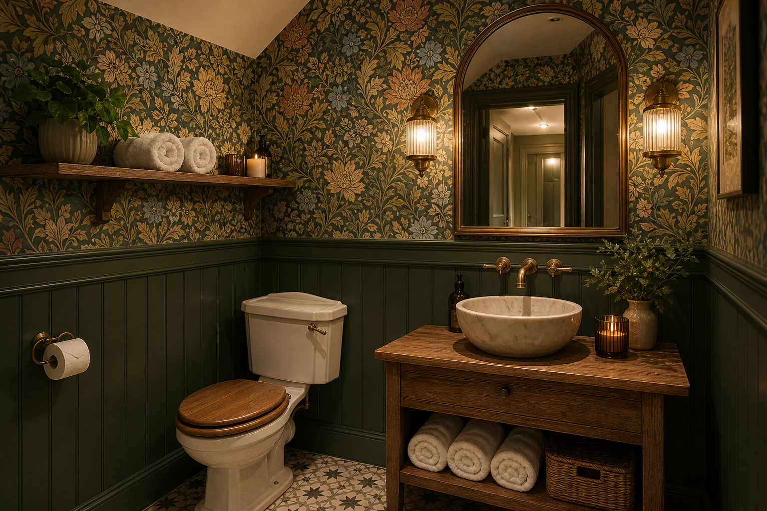Luxury cloakroom concept render